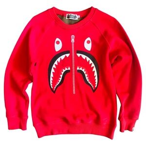 BAPE A Bathing Ape Shark WGM Crewneck Sweatshirt – Red Camo – Size S